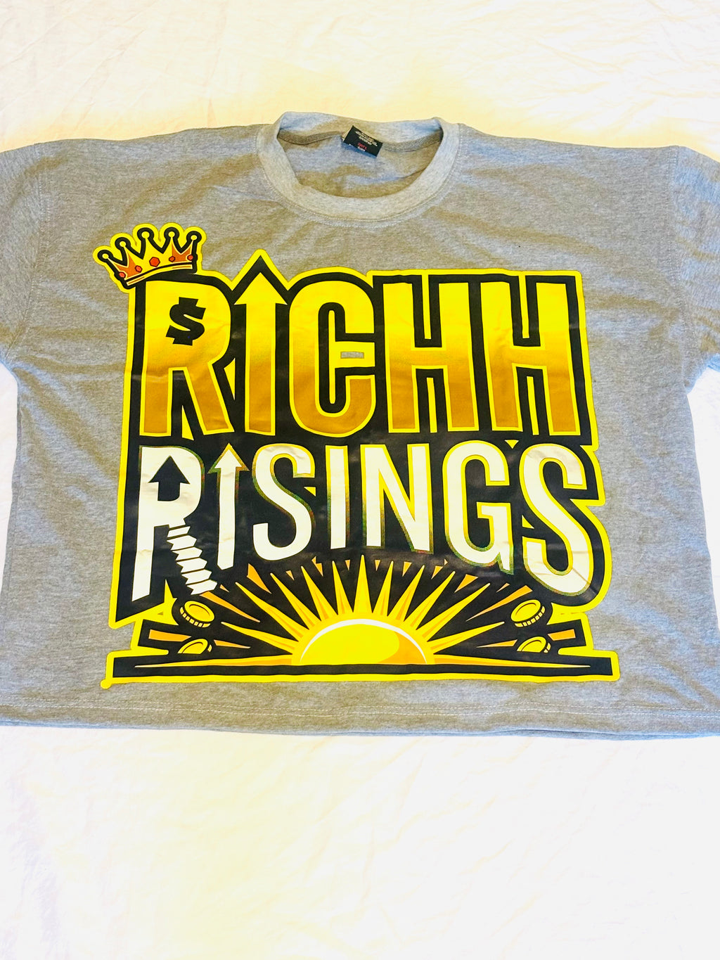 Richhh Risingss Low Cut Grey Reflective Tee Shirt